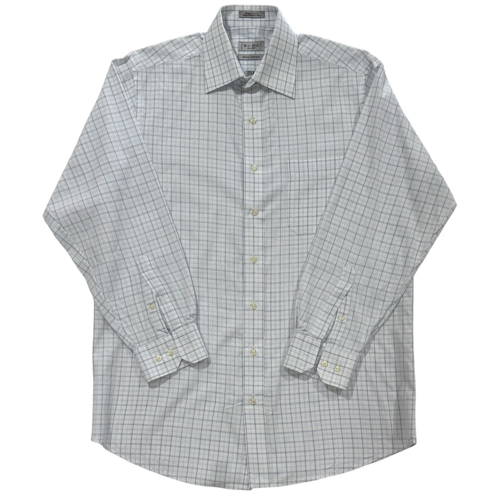 W.H. Belk Luxury Collection Men's Long Sleeve Dress Shirt Size 15 1/2 32/33 (09)